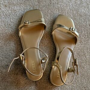 J. Crew Metallic Gold Sandals